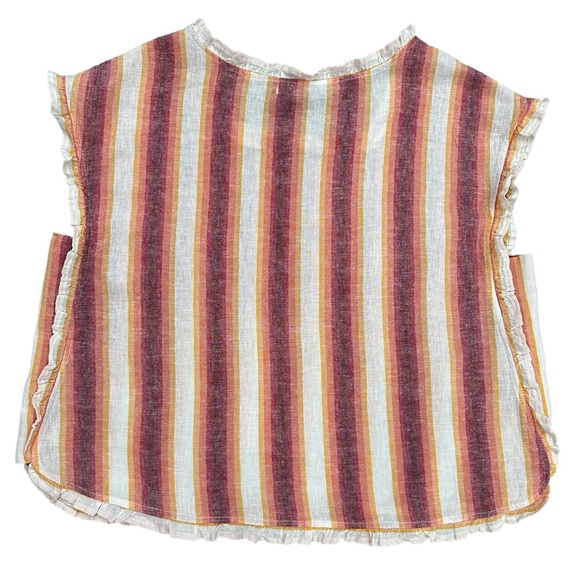 For Cynthia Striped Linen Sleeveless Top - Picture 2 of 9